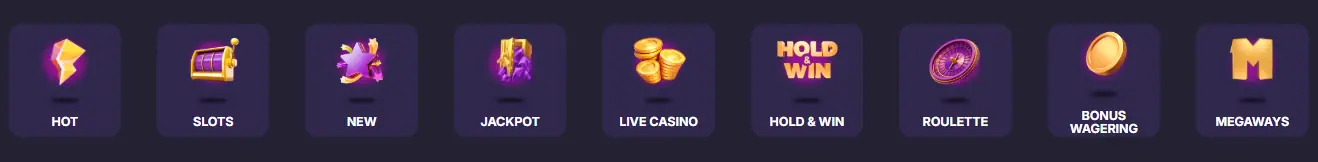 Spinchester Casino lobby with slots, live tables and jackpot sections